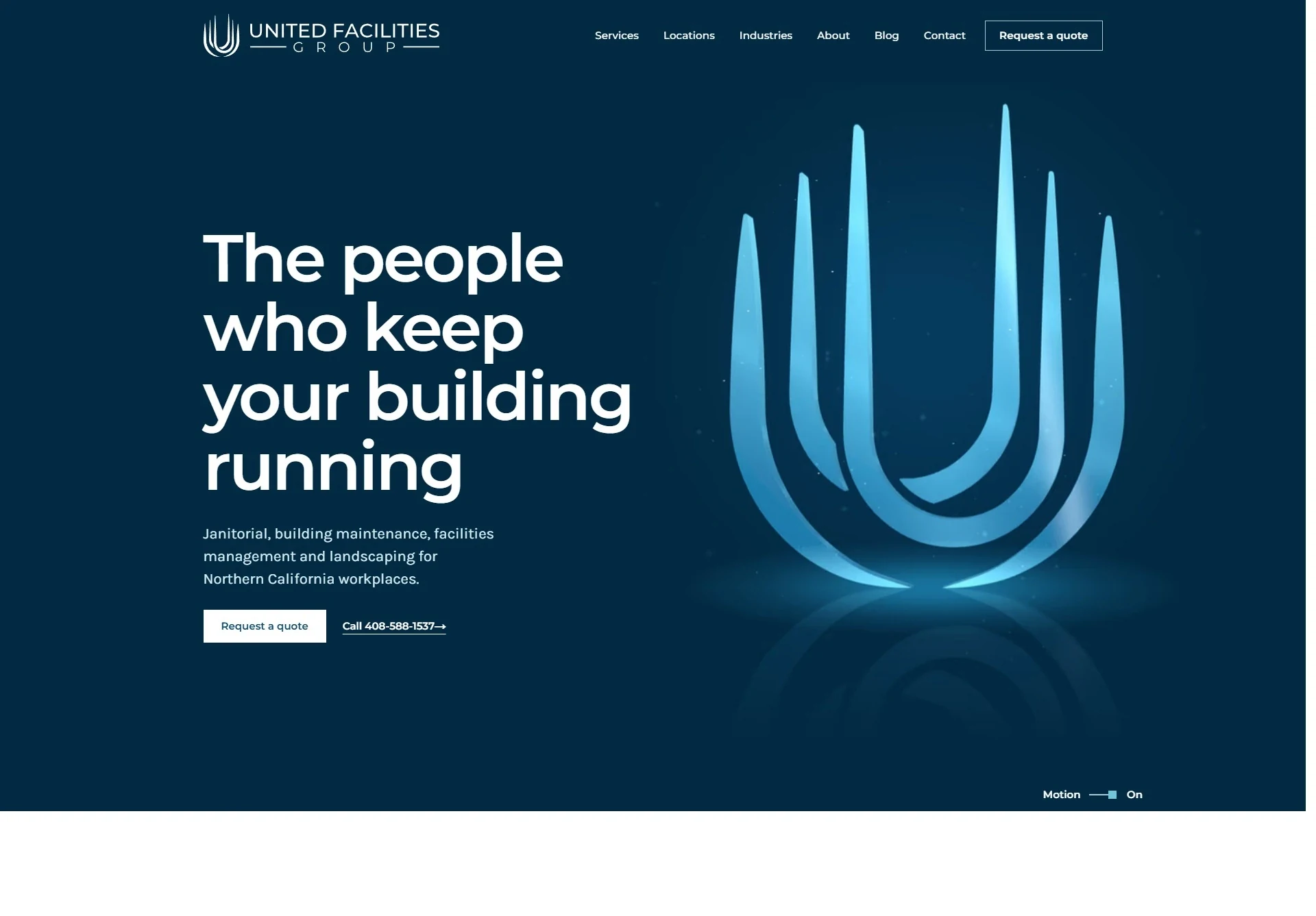 United Facilities Group website after the Brandcore rebuild